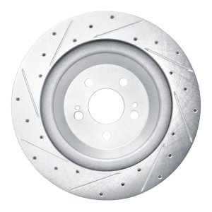 Mercedes-Benz S400 Brake Rotor (1) - Rear Right - R1 Concepts - Drilled & Slotted - Silver - `14-`21
